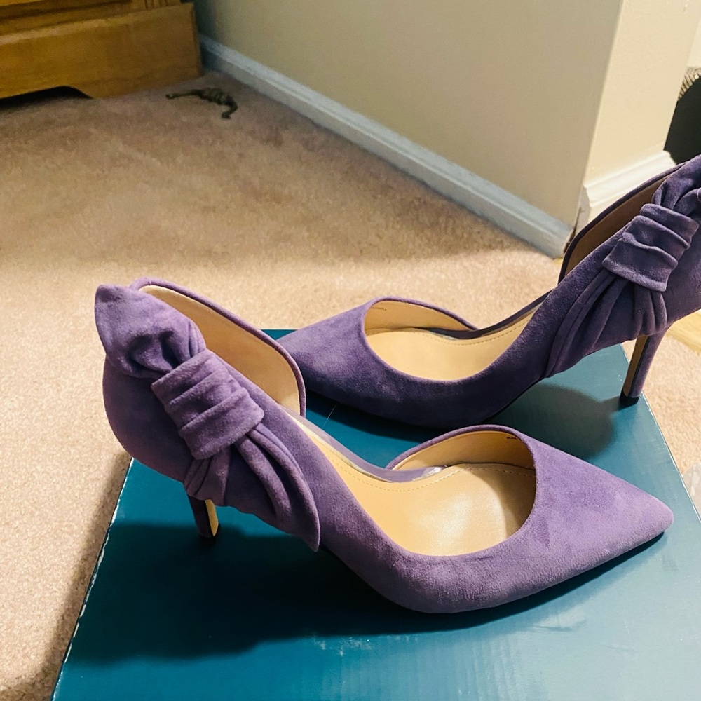 Suede violet heels size 7.5